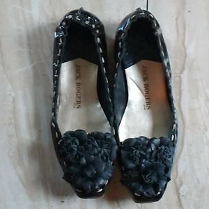 Jack Rogers Patent Leather Rose Flats
